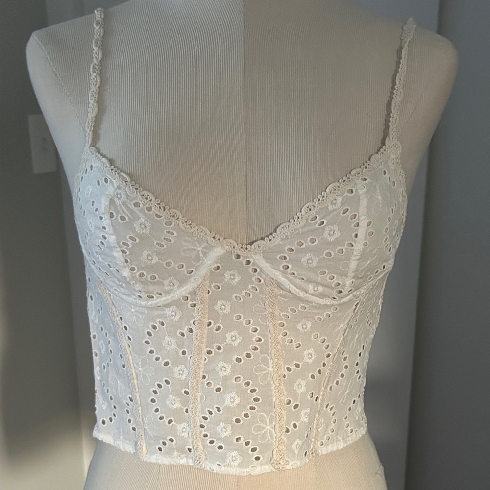 White Lace Bustier Top